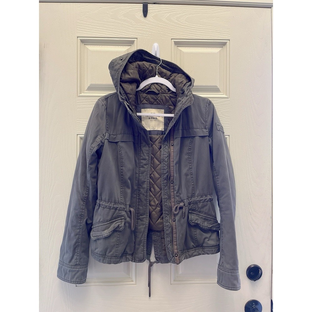 abercrombie fitch women army green coat size S